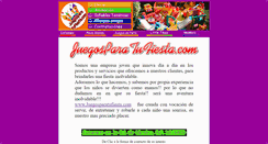 Desktop Screenshot of juegosparatufiesta.com